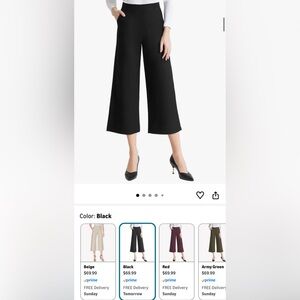 TSFUL Basic Collection Wide Leg Cropped Pants Black $70 Size L EUC High rise